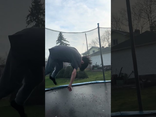 My brother doing a backflip on trampoline