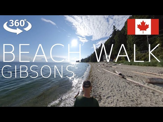 ASMR 360 VR on the beach - Sunshine Coast BC (2019) Beach Walk in Gibsons at Bonniebrook Beach