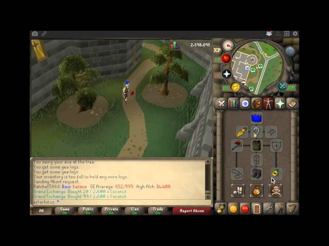 1 Hour Woodcutting Yews - OSRS 2007scape 85k/hr