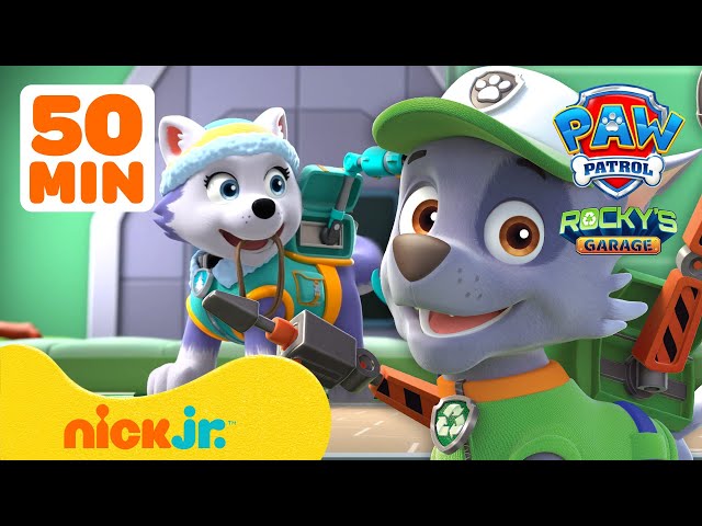 PAW Patrol's Rocky's Garage Compilation #7 w/ Everest & Liberty | Nick Jr.