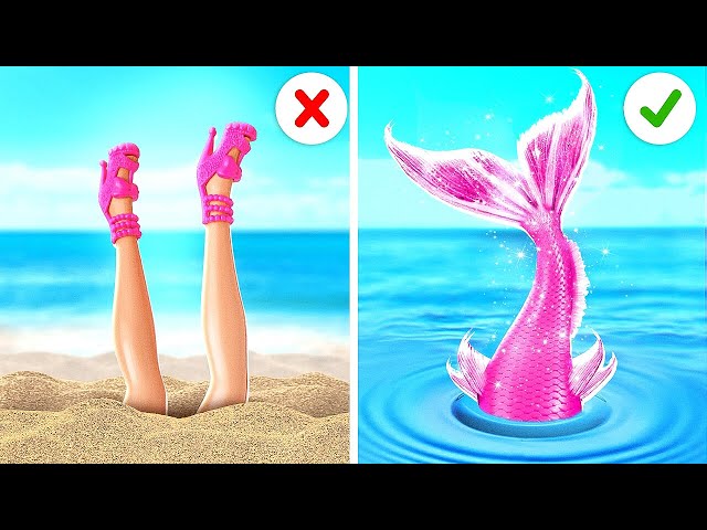 Barbie Needs a Total Makeover! Mermaid Beauty Makeover Hacks and Gadgets🧜‍♀️