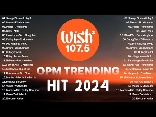 Best Of Wish 107.5 Songs Playlist WITH LYRICS | The Most Listened Song 2024 On Wish 107.5 | Sining