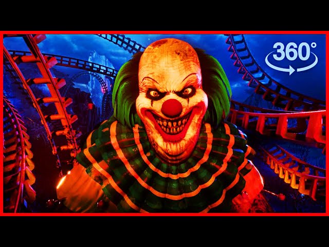 360 Scream Park Roller Coaster: Scary Clown Encounter