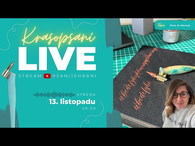 Krasopisný LIVE stream – Moderní kaligrafie, oblique pen a metalický inkoust KWZ