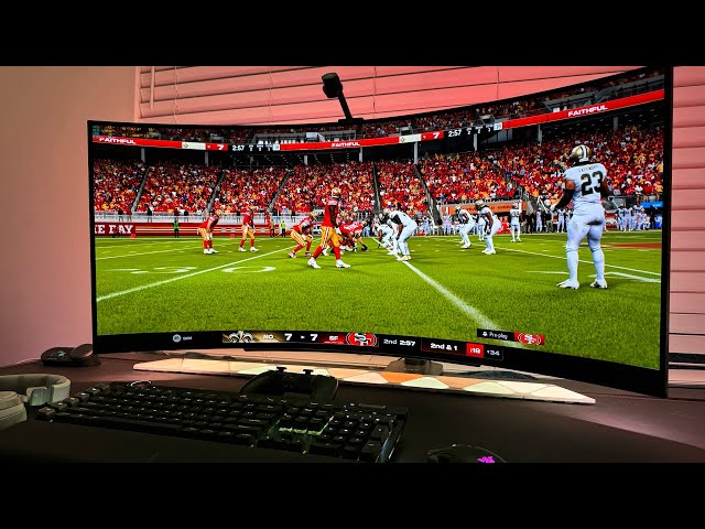 Madden 25 Looks GREAT in HDR on this 2024 LG UltraWide OLED | LG45GS96QB Gameplay