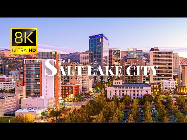 Capital of Utah, Salt Lake City 🇺🇸 USA in 8K ULTRA HD 60FPS Video by Drone