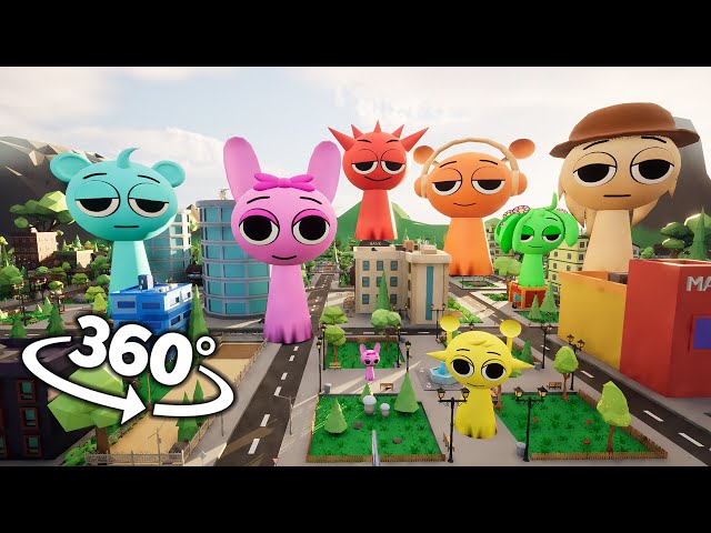 Incredibox Sprunki 360° - Catch And Found In The City | 4K | VR | 360 Video