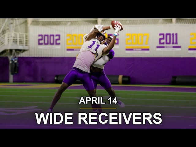 LSU April 14 Spring practice -- Wide receiver drills, coach Hankton