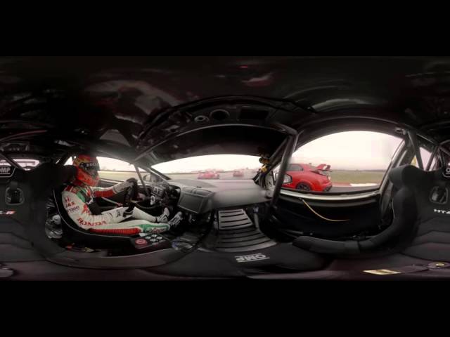 Incredible 360 degree Honda Civic Type R vs Touring Car vs Honda MotoGP