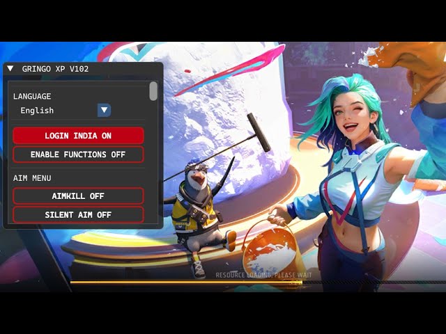 CRAZY GAMING 100K  V102 FREE FIRE HACK GRINGO XP102 FF MOD MENU