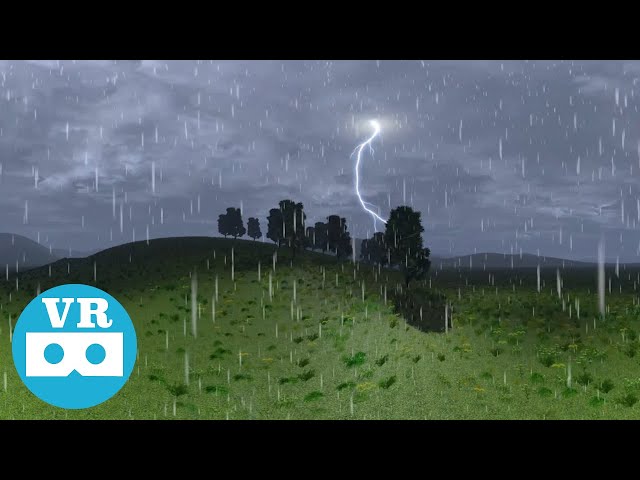 A sudden thunderstorm when was looking at the clouds leisurely | VR Video | VR 360° | Unity