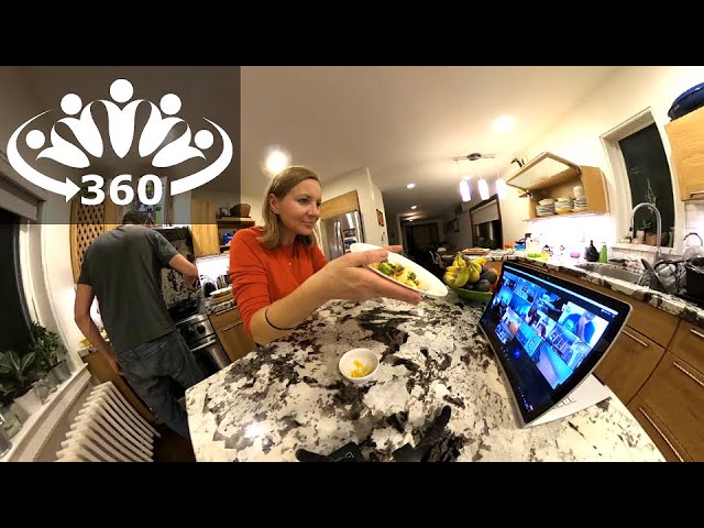 Cooking with Coworkers on Zoom in 360°