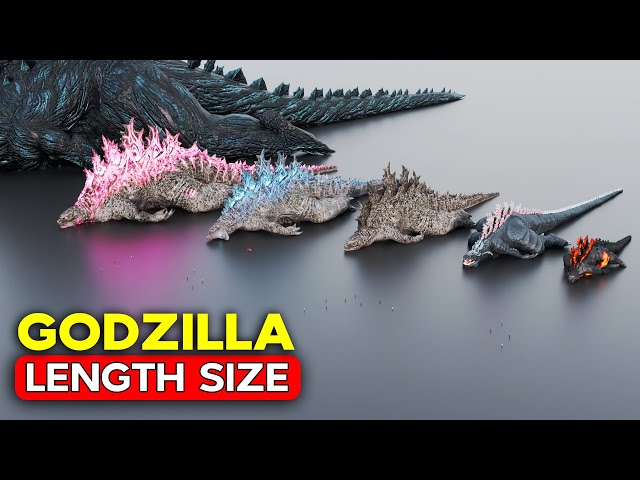 GODZILLA Length Size Comparison | Minilla vs Godzilla Earth