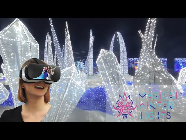 VR180 3D - Sparkling Ice Crystals, Magical Winter Lights - Christmas 2021 - Baytown, TX USA