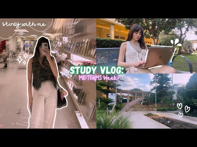 STUDY VLOG | ادرس معي لامتحانات الجامعة | Study sessions, Midterms week, Straight A's, Study tips...