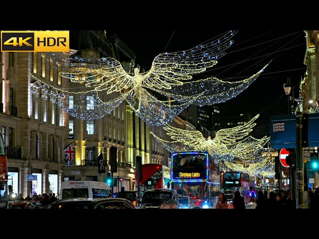 🎄Christmas Eve 2023 in LONDON 🎄 2 HOURS of Christmas London Walk [4K HDR]