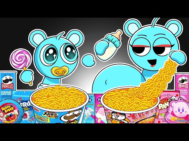 INCREDIBOX SPRUNKI - SKY Pregnant & Baby SKY Convenience Store BLUE PINK Mukbang Animation | ASMR