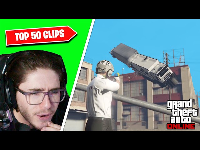 Reacting to the TOP 50 MOST WATCHED GTA Online Clips & Memes of the Month!