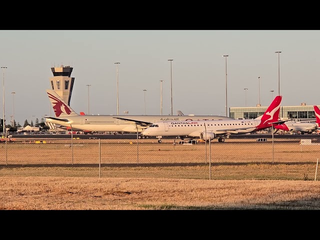 Qatar Airways  B77W taxiing to gate at Adelaide Airport this morning.