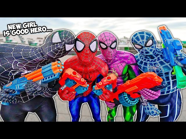 PRO 4 SUPERHERO TEAM || Hey Spider-Man , Go To Trainning Nerf Gun!!! (FUNNY COMEDY PARKOUR POV)