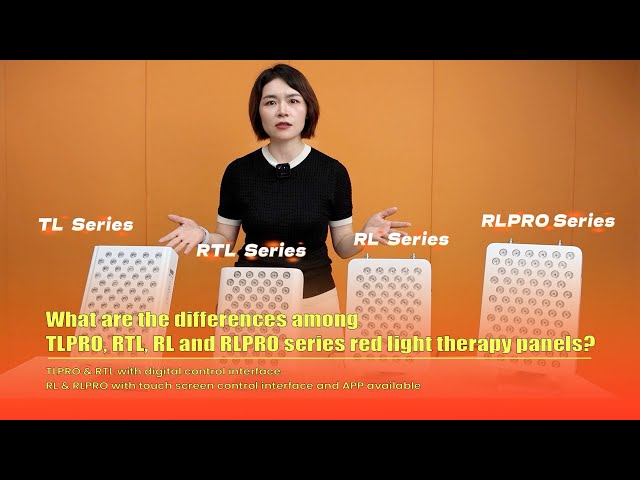 What are the differences among TLPRO, RTL, RL and RLPRO series red light therapy panels?