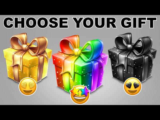 Choose Your Gift...! Gold, Unicorn or Black 💛🌈🖤 How Lucky Are You? 😱 QuizZone #chooseyourgift