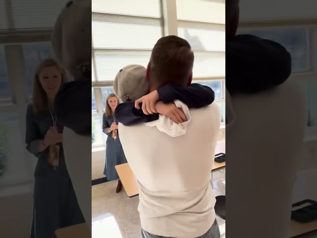 WATCH: Dad surprises son at school after 10-month Navy deployment