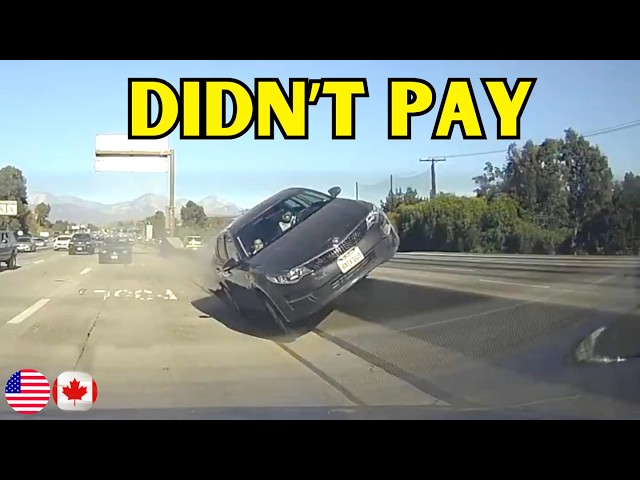 Red Car Pushes Pickup into SUV