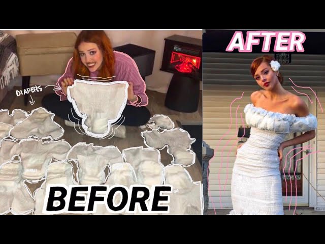 Turning Adult Diapers into a WEDDING GOWN