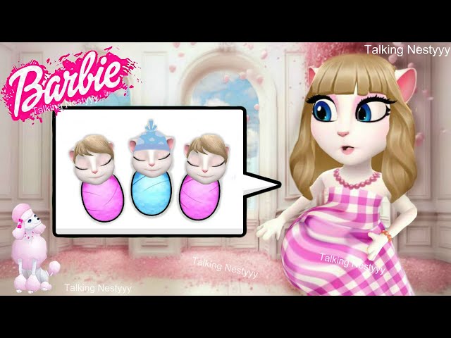 Barbie PREGNANT With TRIPLETS / My Talking Angela 2