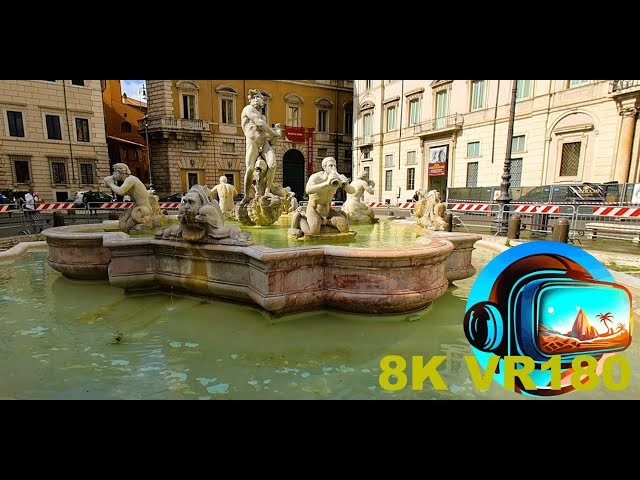 ROME Piazza Navona Part 2 Angels & Demons Movie by Dan Brown WATER 8K 4K VR180 3D Travel