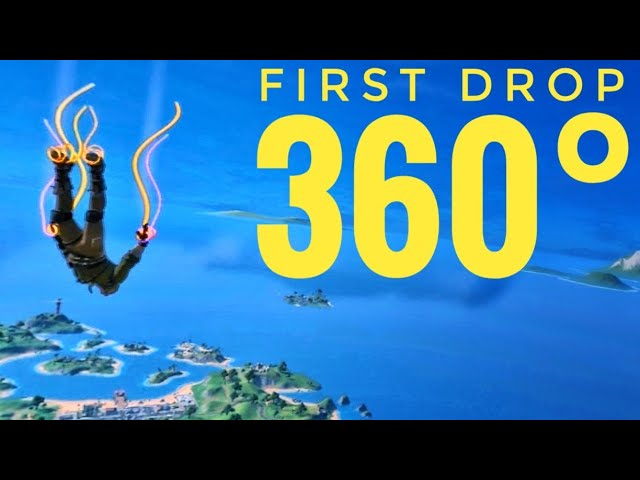 360° VR Fortnite FIRST DROP (4K Gameplay) 3DVR360VIDEOS #360video