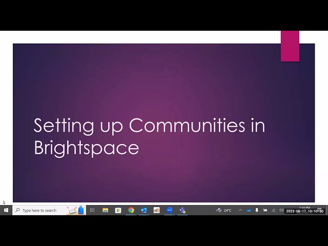 Setting up a Community in Brightspace