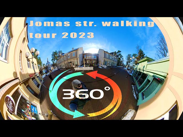 360 Video VR | Jūrmala, Jomas str. Resort city in the Baltic states. Walking tour 2023