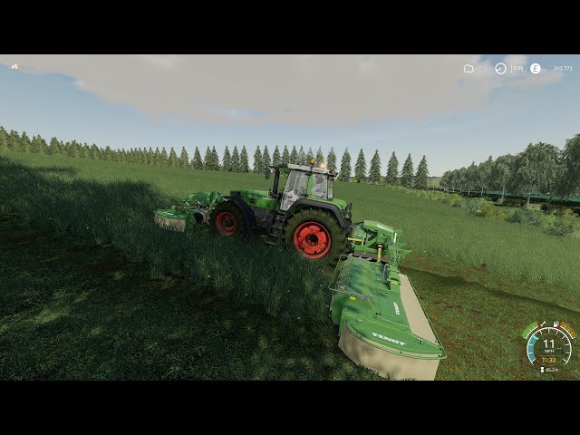 Riverside Farms (Classic Machinery) * New Fendt Tractor, Making Silage Bales * FS 19