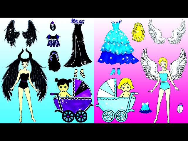 Vestir Muñecas De Papel | Witch And Fairy Mother And Daughter Dress Up | Woa Doll En Spanish