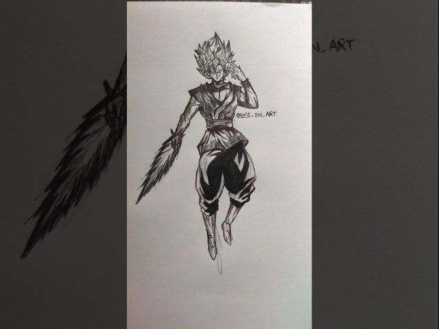 Speed drawing black Goku #shorts #drawing #anime