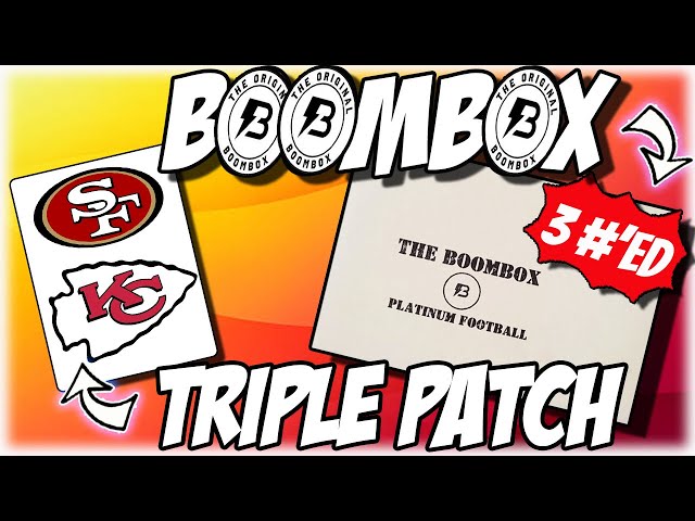 HUGE FOOTBALL CARDS! Triple Patch! Feb: The Original Boombox Sports Card Subscription Box Opening!