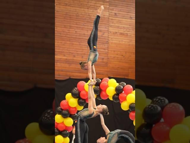 So cute and talented in acrobatic gymnastics...... #gymnasticsgirl