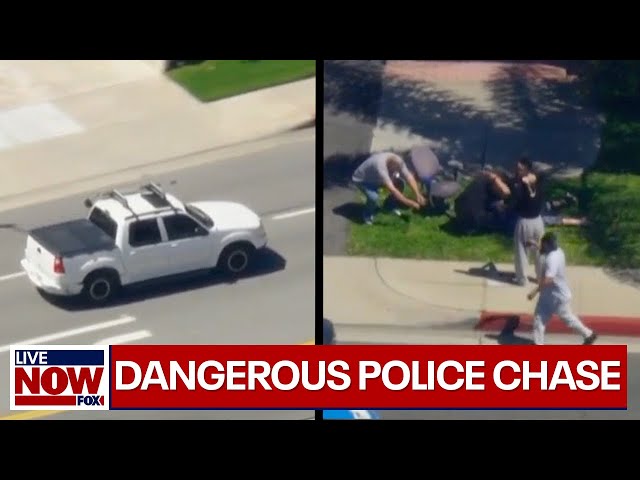 Dangerous police chase in LA: Suspect taken down by group of bystanders | LiveNOW from FOX