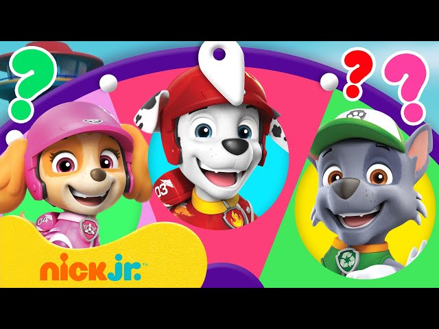 PAW Patrol Rescue Wheels Spin the Wheel w/ Marshall, Rocky & Skye! | Games For Kids | Nick Jr.