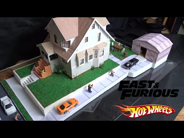 Dominic Toretto house from Fast & Furious Made from Carton With Working Lights 1/64 Hot Wheels