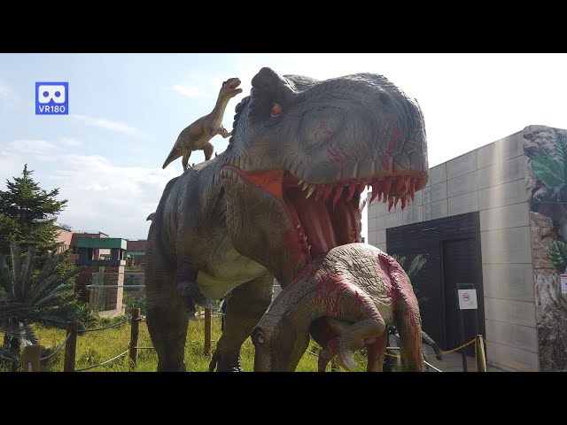 3D 180VR 4K Dangerous Tyrannosaurus Rex ; King of the dinosaurs Jurassic World T-Rex