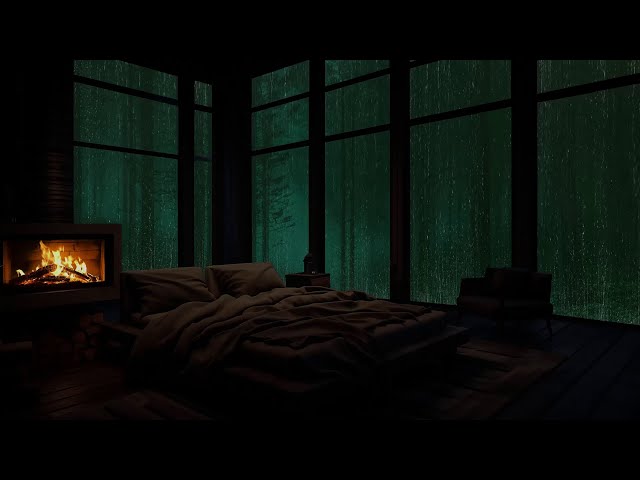 Cozy Cabin Fireplace and Rainforest Rain Sounds – Ultimate Relaxation for Deep Sleep 🌧️🔥