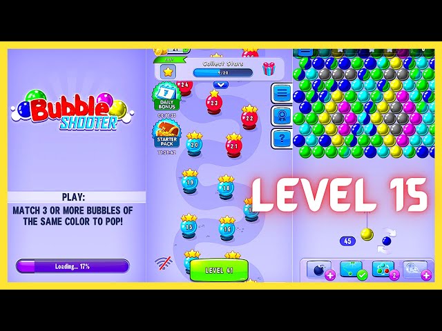 Bubble Shooter Game Level 15 - Bubble Shooter Gameplay | Free Bubble Shooter Game | Bubble Game