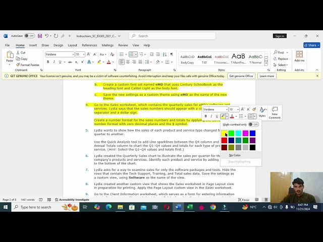 Shelly Cashman Excel 365/2021 | Module 11: SAM Critical Thinking Project 1c | eMD