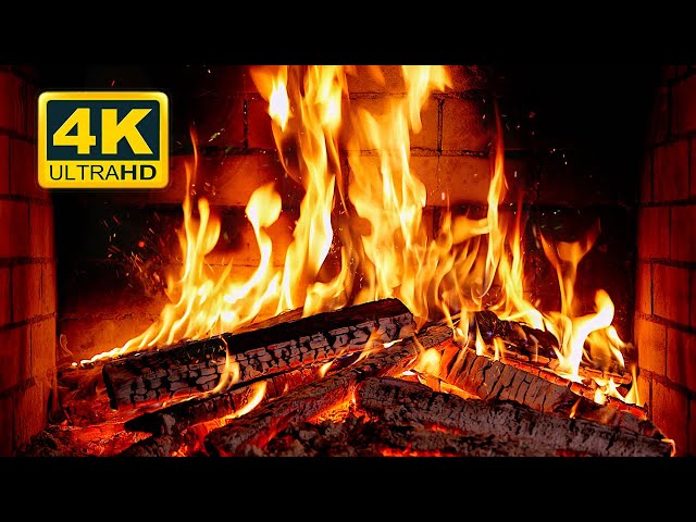 🔥 Cozy Fireplace 4K (12 HOURS). Fireplace with Crackling Fire Sounds. Crackling Fireplace 4K