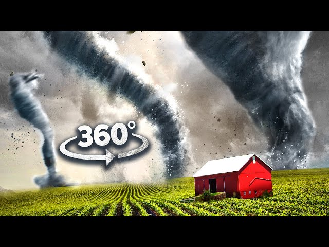 360° EXTREME TORNADO SIZE Comparison Natural Disaster VR 360 Video