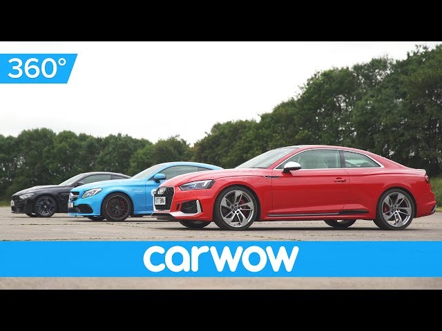 Audi RS 5 v BMW M4 v Mercedes-AMG C63S - 360 degree DRAG RACE | Head2Head