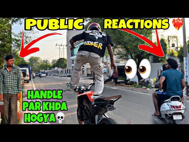 JAMMU Wheelie RECORD Break‼️||Handle Pa Khda Hogya😅||Ktm stunt Public reactions💀 @Samstunts111